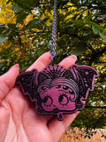 Batty Boop Wooden Heart Charm
