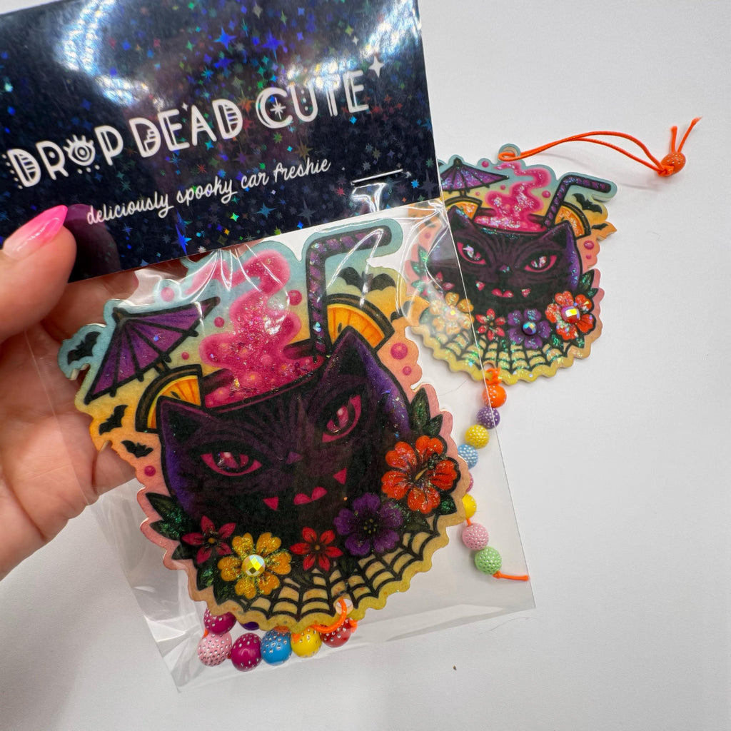 Kitty Tiki Drinkie Car Freshie – Watermelon Mango