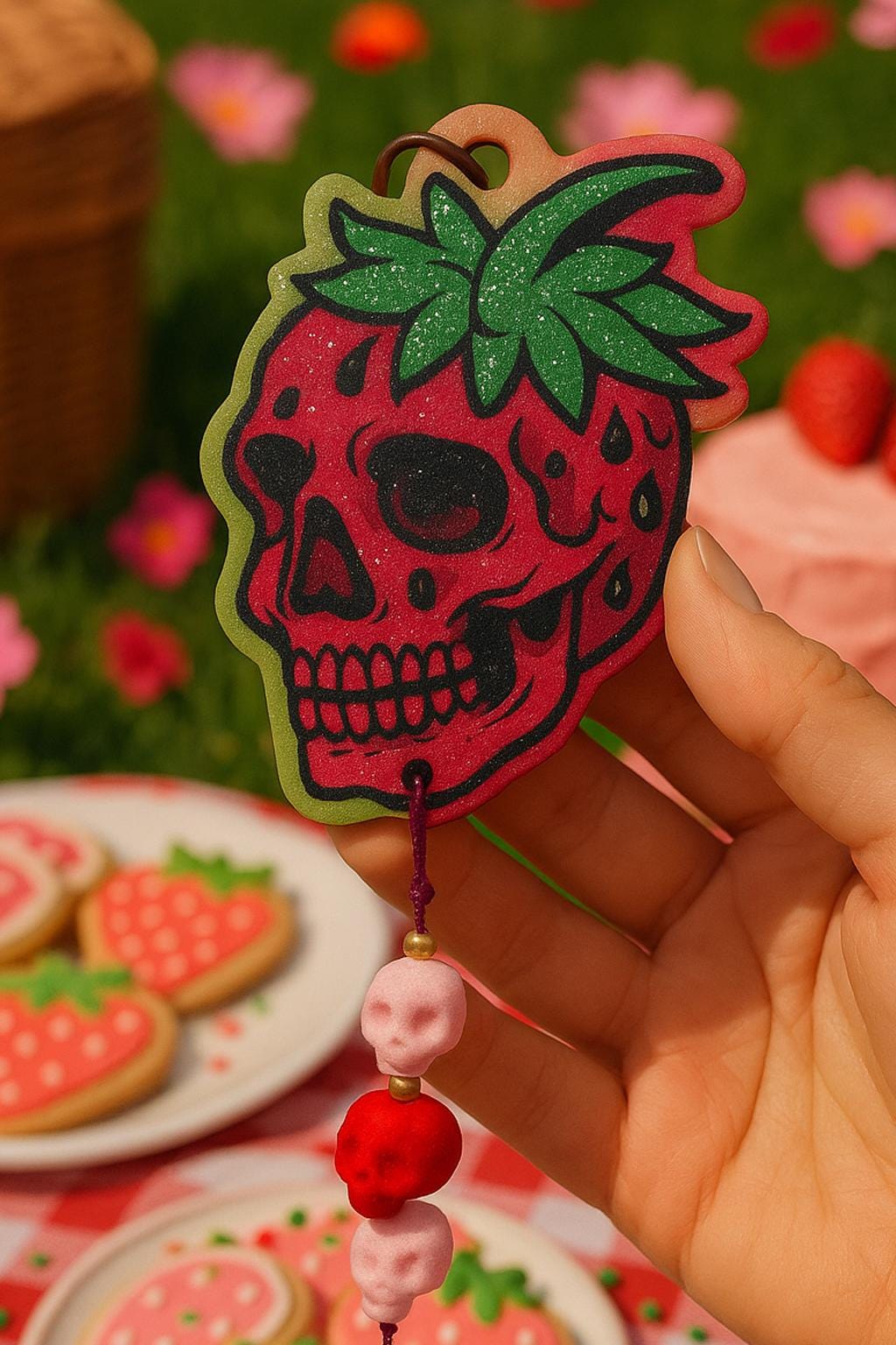 Skull Strawberry Car Freshie
