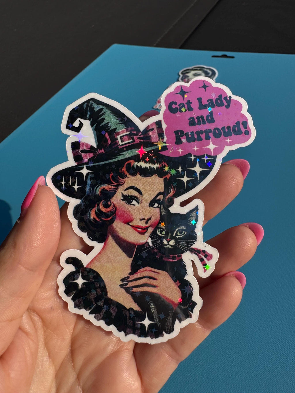 Strawberry Cat Holographic Sticker