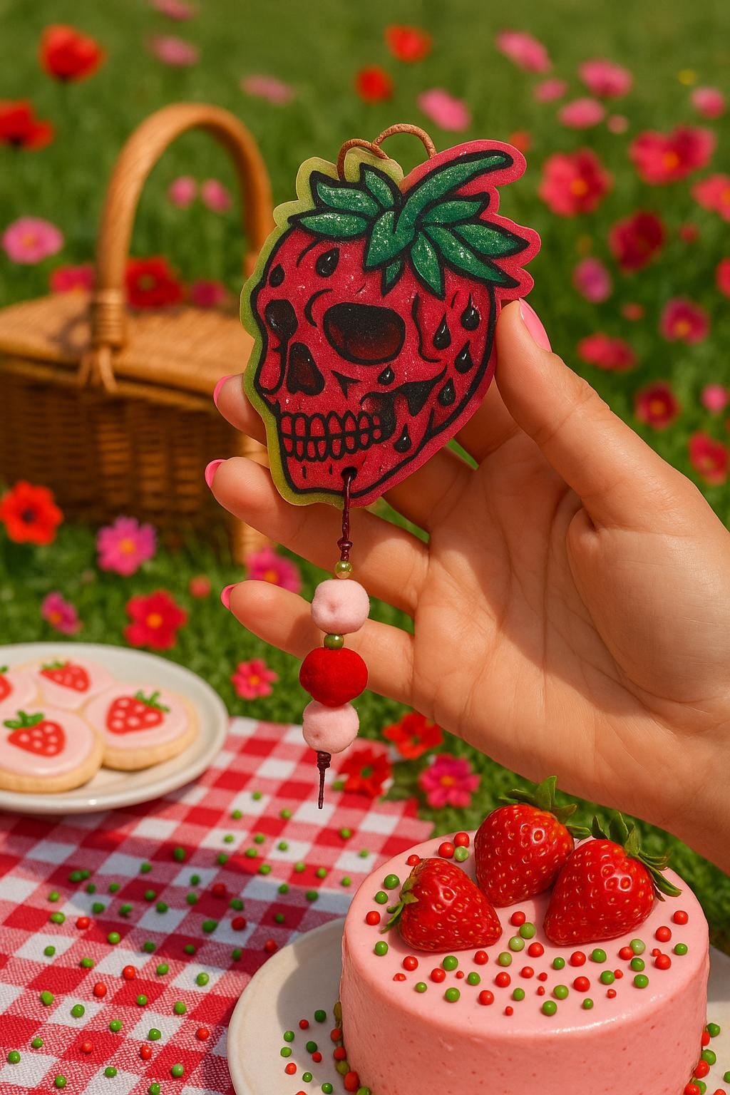 Skull Strawberry Car Freshie