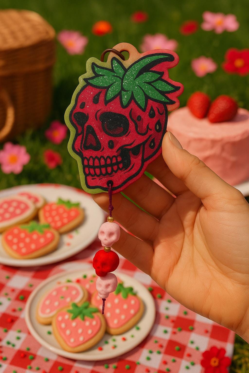 Skull Strawberry Car Freshie