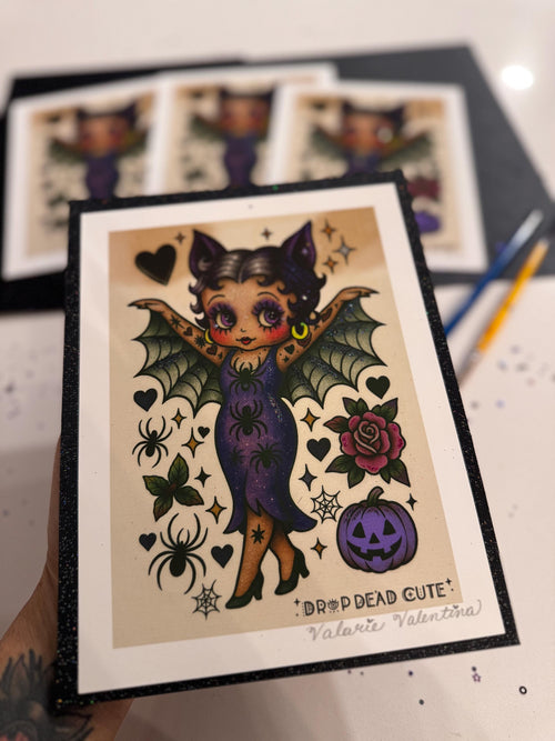 Batty Boo Tattoo Flash Art Print