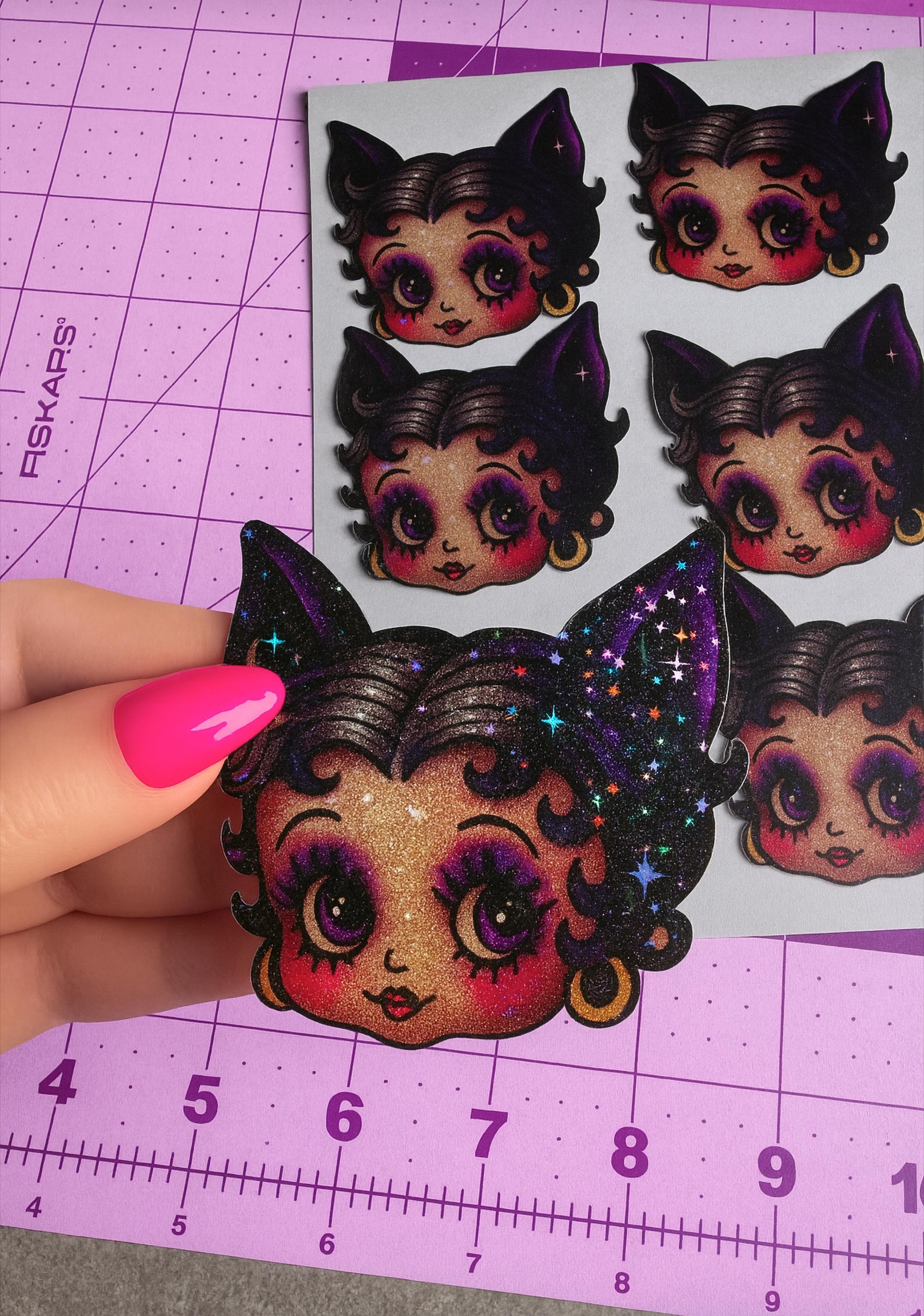 Batty Boo Girl Holographic Sticker