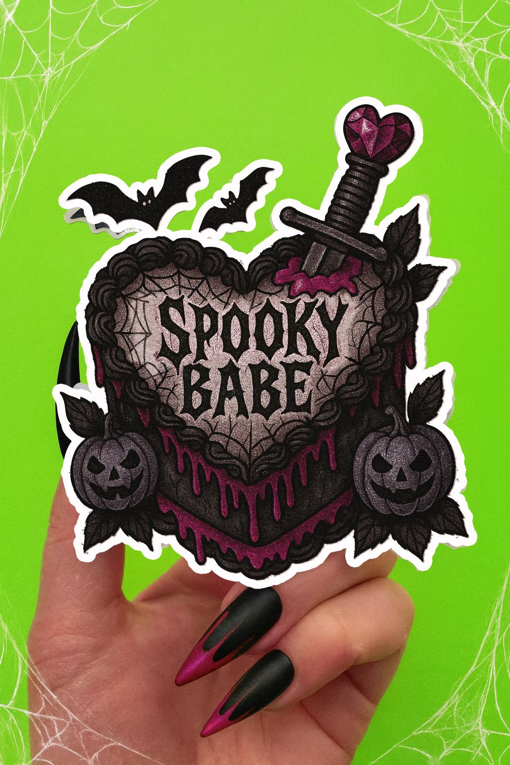 Spooky Babe Cake Holographic Sticker
